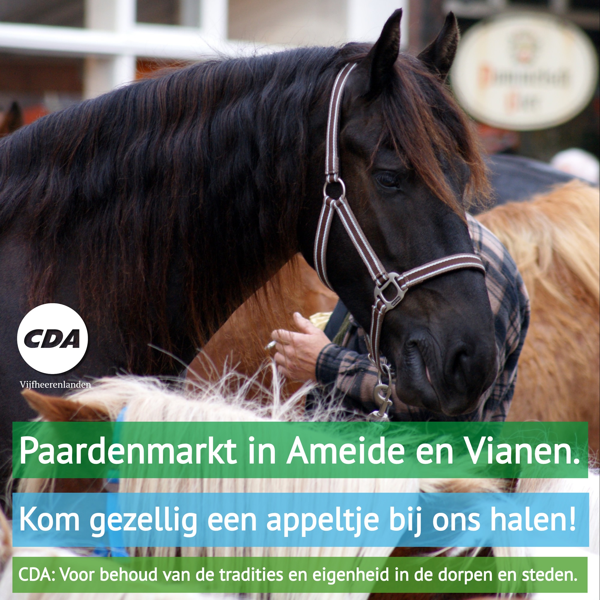 Haal een appeltje bij CDA Vijfheerenlanden tijdens de paardenmarkten.